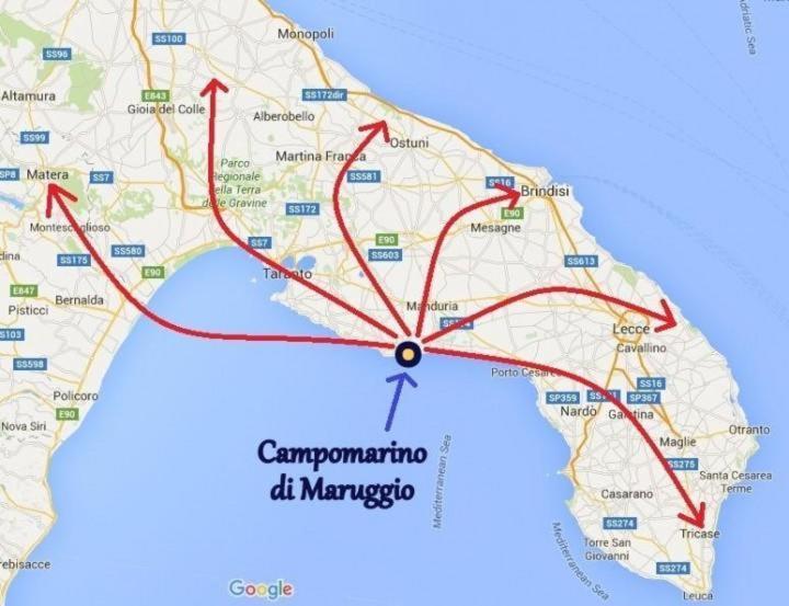 Casa Gialla Mare Del Salento Maruggio Zewnętrze zdjęcie
